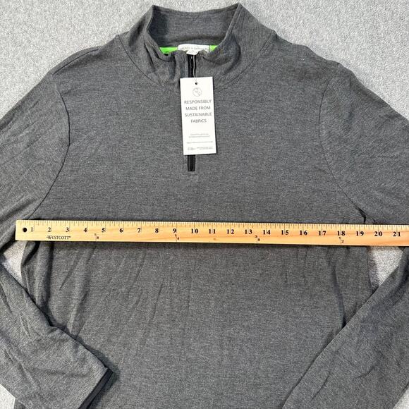 Threads 4 Thought Quarter Zip Pullover Gray Stitch Fix Size Medium Long Sleeve - Picture 4 of 8